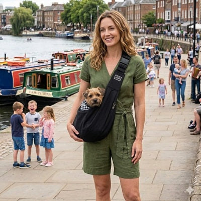 sacs de transport pour chien noir promenade bord eau