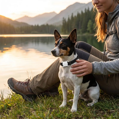Traceur GPS pour chien sans abonnement chien au bord du lac