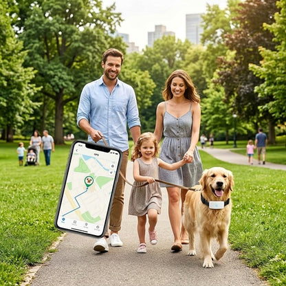Traceur pour chien sans abonnement promenade famille parc GPS