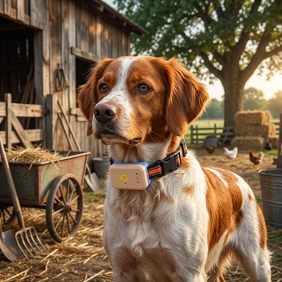Tracker GPS chien ferme campagne Épagneul géo-clôture sécurité