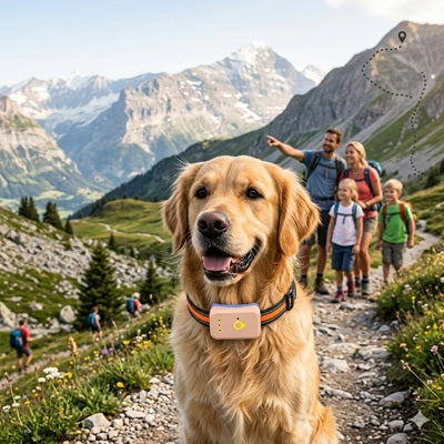 Tracker GPS chien Golden Retriever randonnée montagne famille localisation